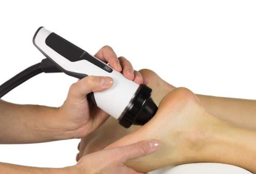 Focused Shockwave therapy delivered to the heel