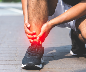 Painful ankle joint affected by arthritis